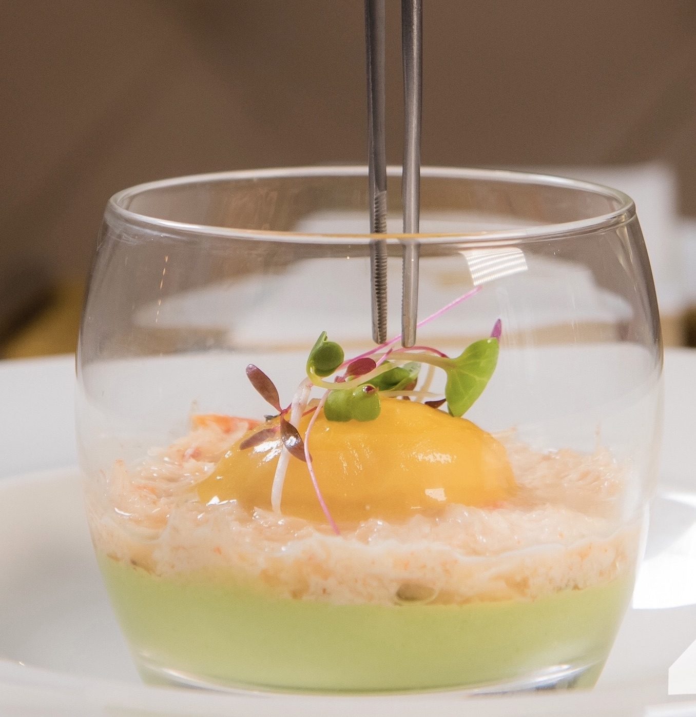 Prawn verrine with avocado and mango at Downunder Australian fusion restaurant Lisbon
