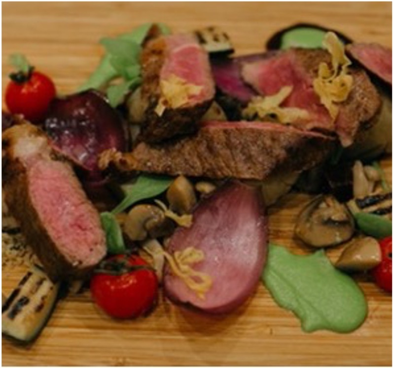Seared Australian Black Angus steak with roasted vegetables at Downunder Lisbon